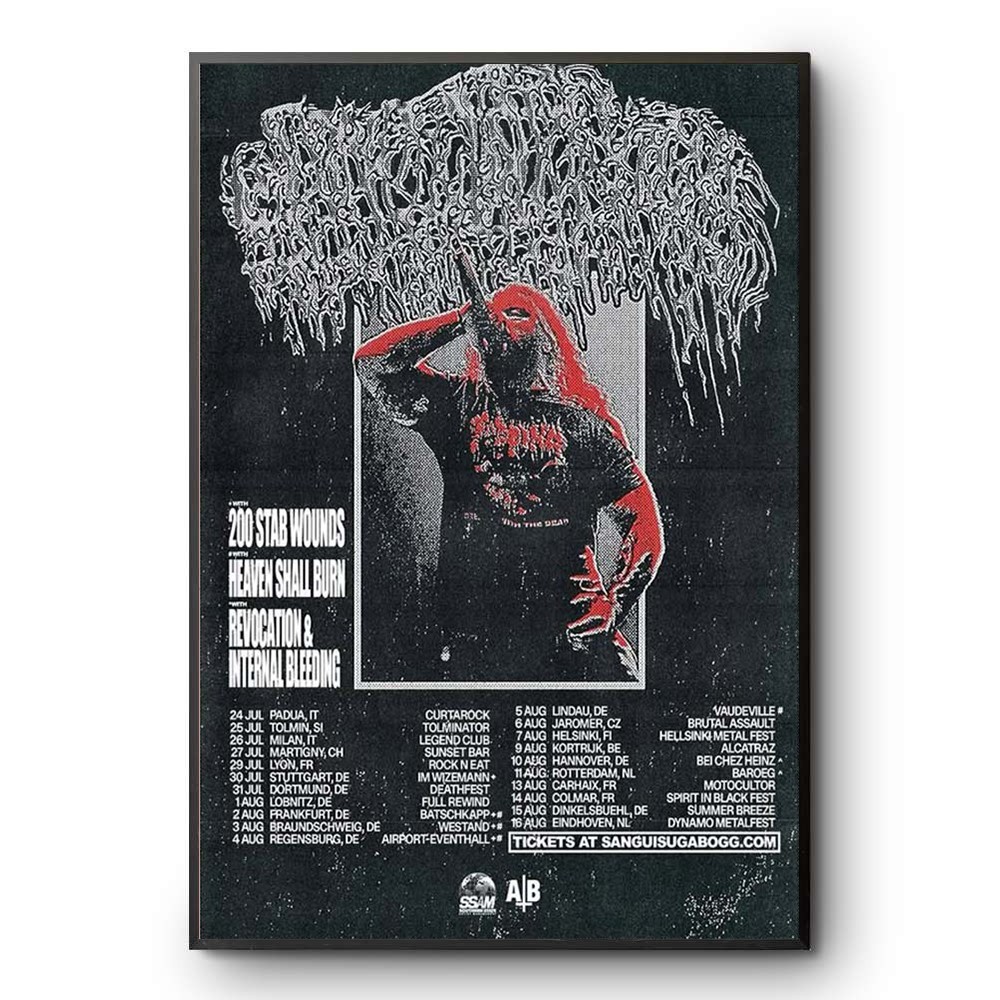 Sanguisugabogg European Summer Tour 2026 Poster Death Metal Band