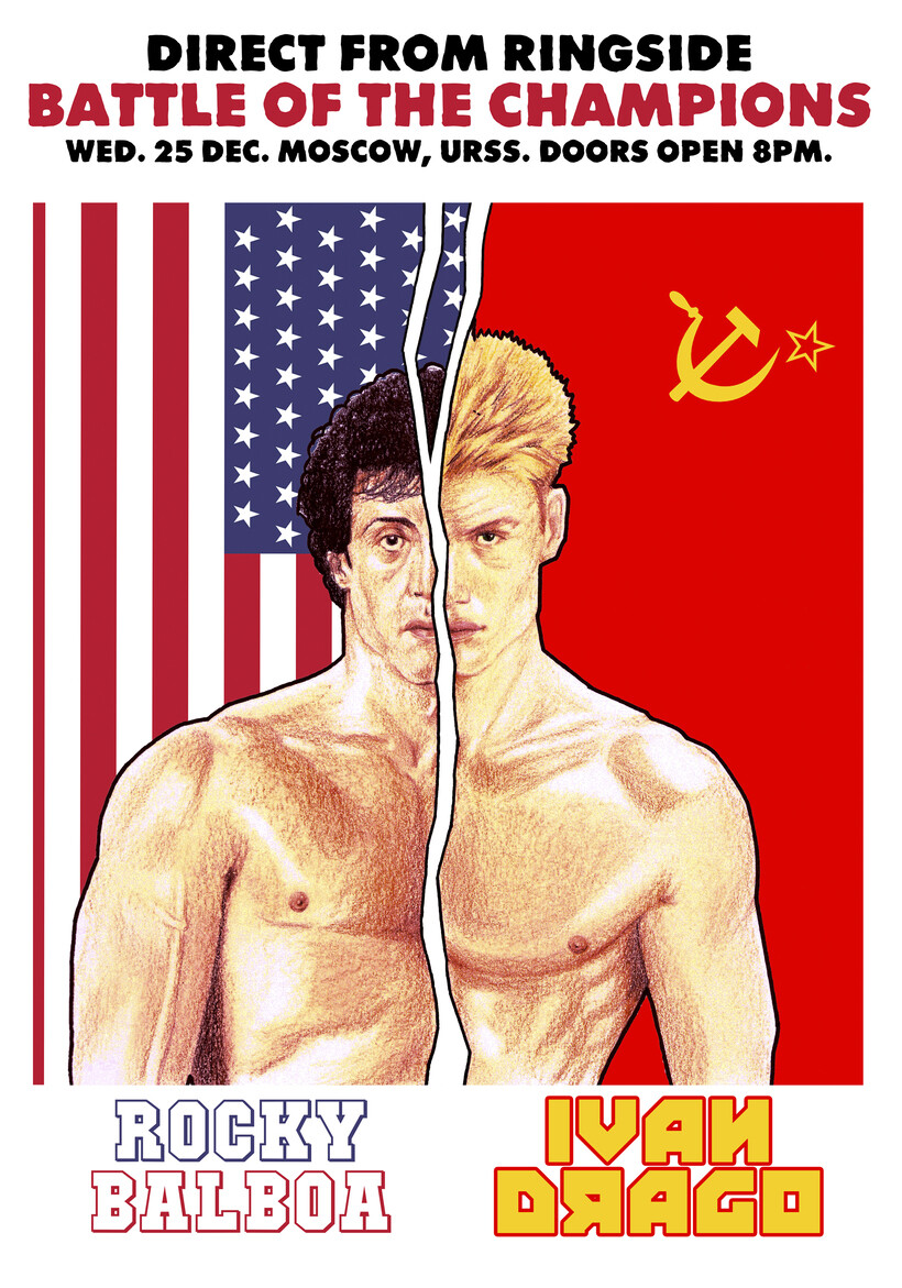 Rocky IV Rocky Balboa VS Ivan Drago Fight Poster/Print Stallone Lundgren 🥊