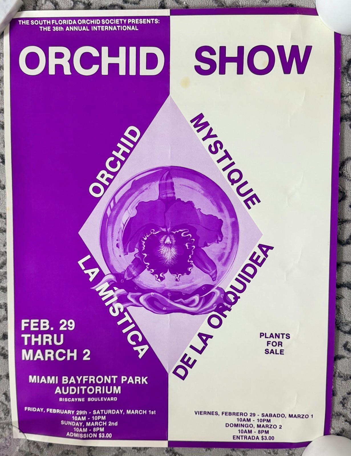Orchid Show Miami Vintage Poster (1980)