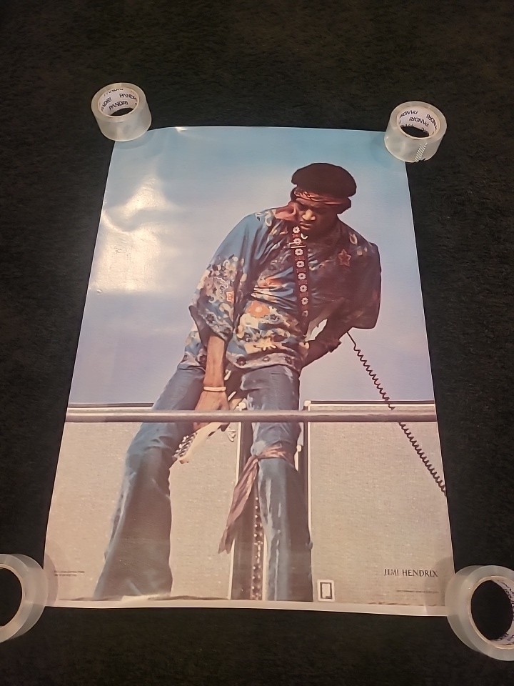 Vintage 1976 70s Jimi Hendrix Rock Music Memorabilia Concert Poster