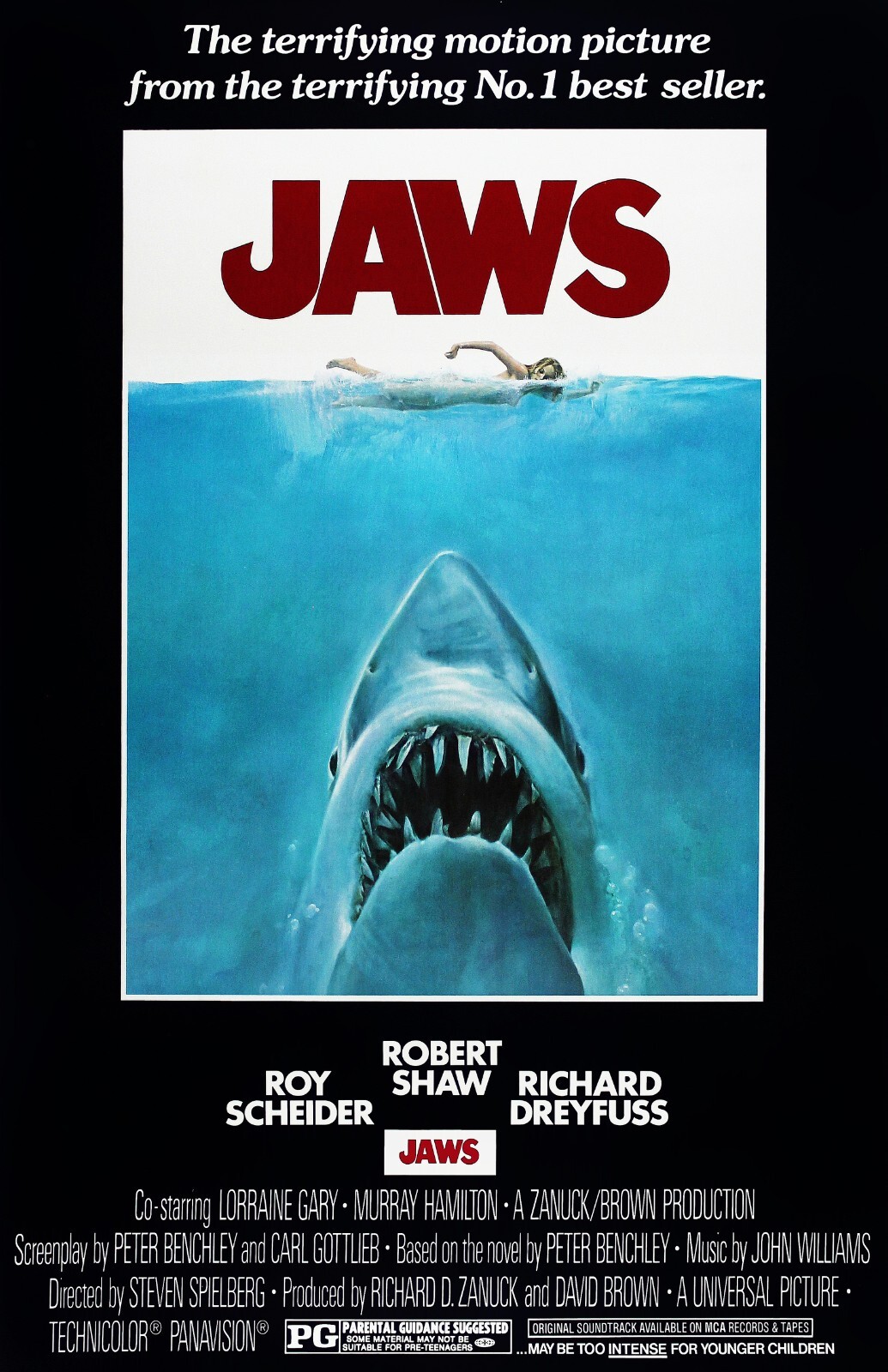 Jaws movie poster – 11 x 17 inches – The Original Classic – BORDERLESS poster
