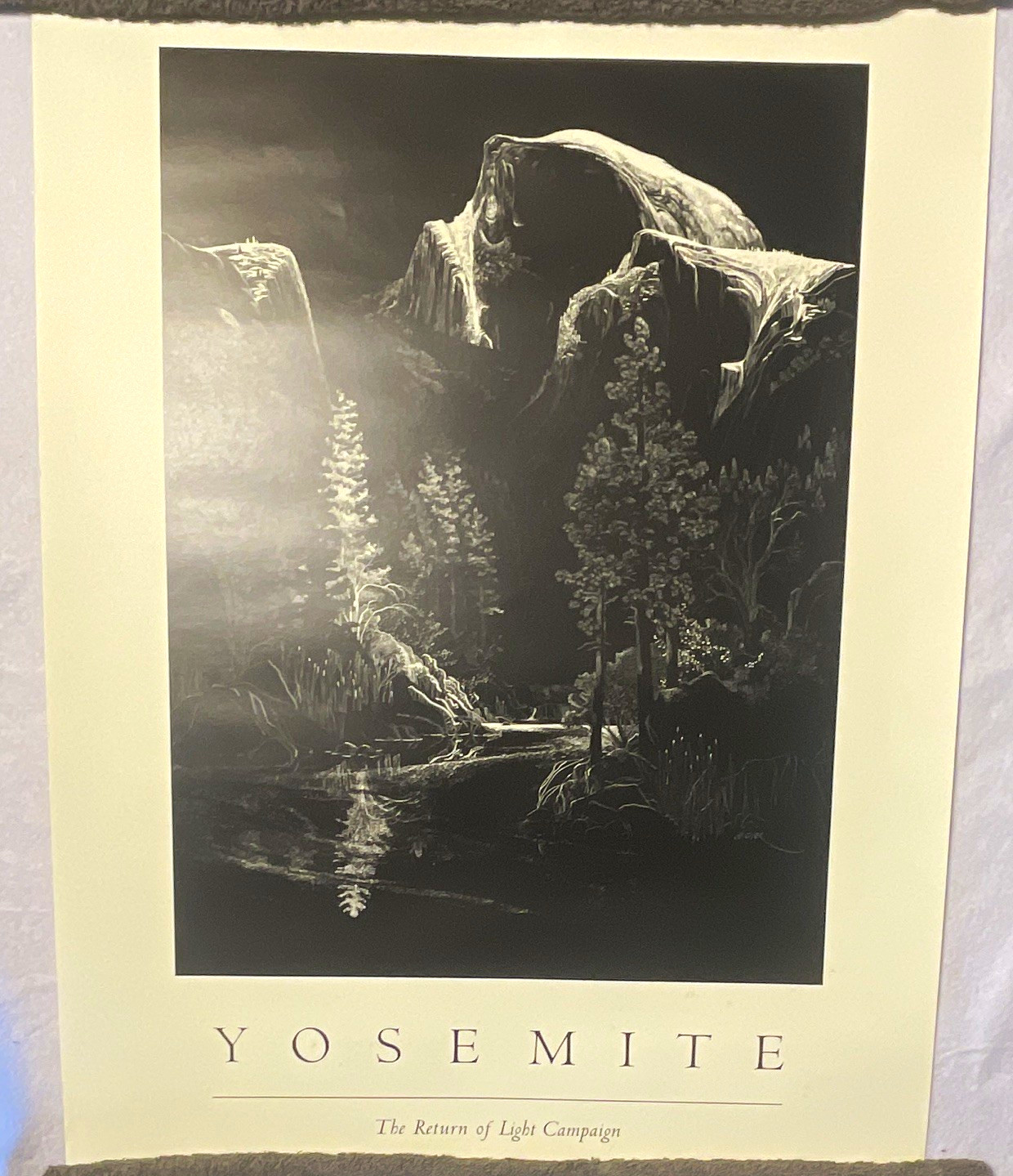YOSEMITE The Return of Light Campaign Black & White Travel Poster Unframed