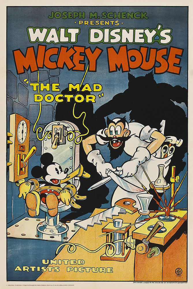 MICKEY MOUSE – THE MAD DOCTOR POSTER 24×36 – 1289