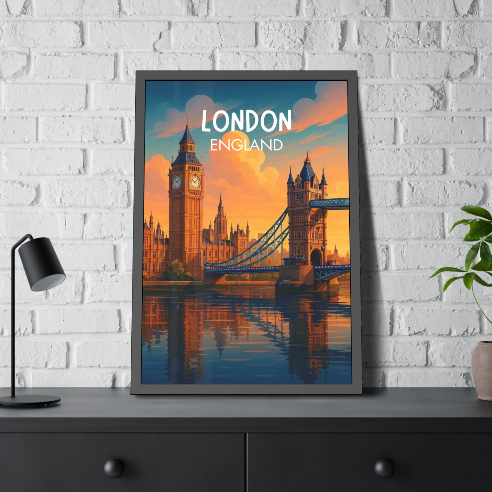 Visit London England Travel Poster Print Wall Art Unframed