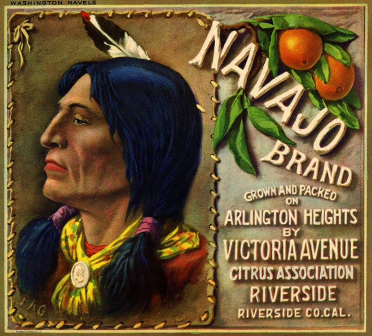 Navajo Native American – Orange Fruit Crate Label – Repro Photo Print