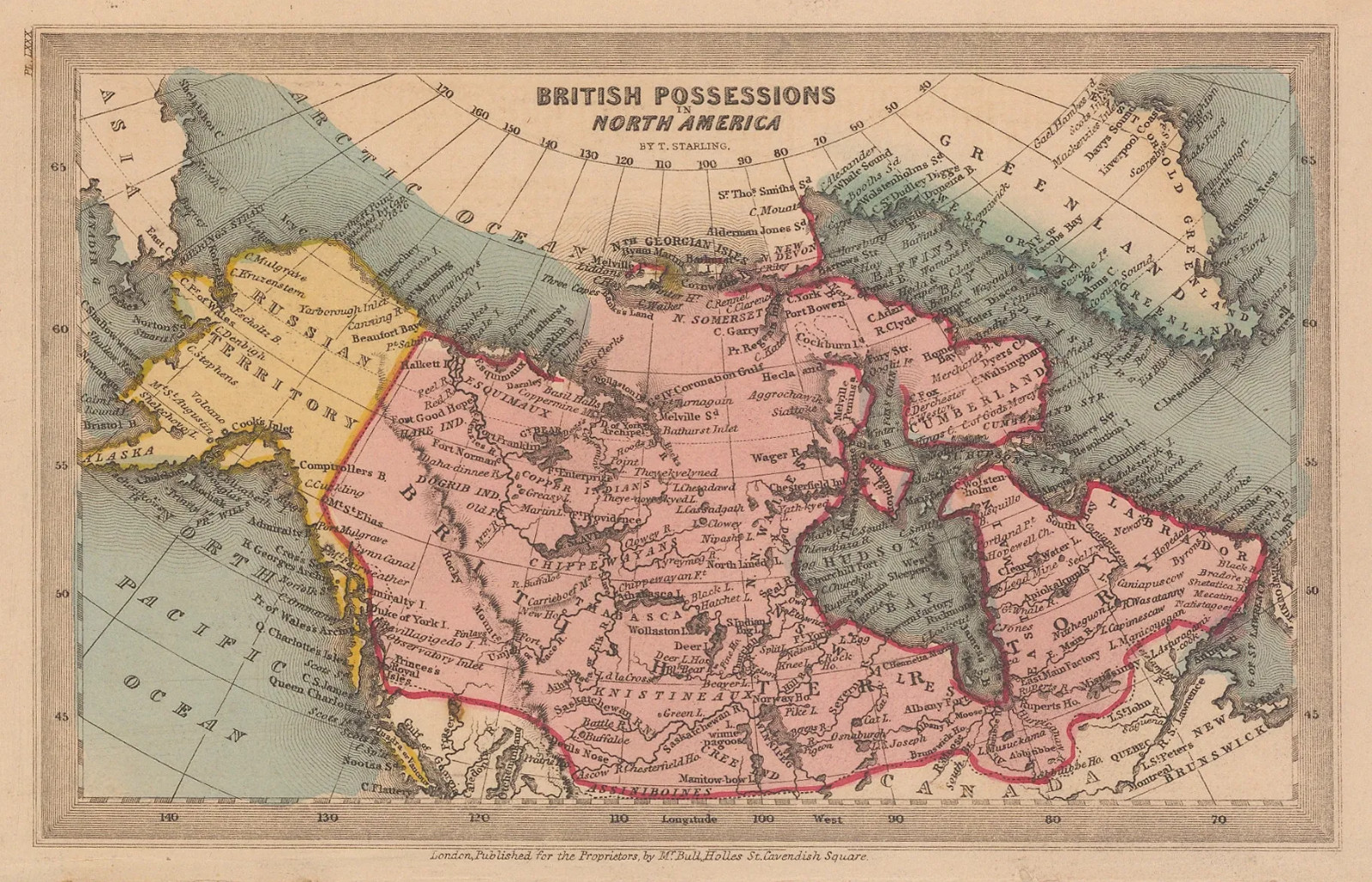 Map Of Canada North America 1830 Vintage Historic Map Poster Print