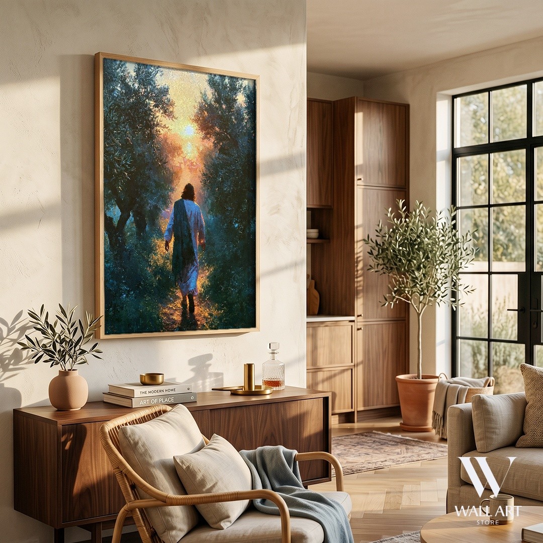 Sunset Figure Impressionist Poster | Spiritual Wall Art | Home Decor