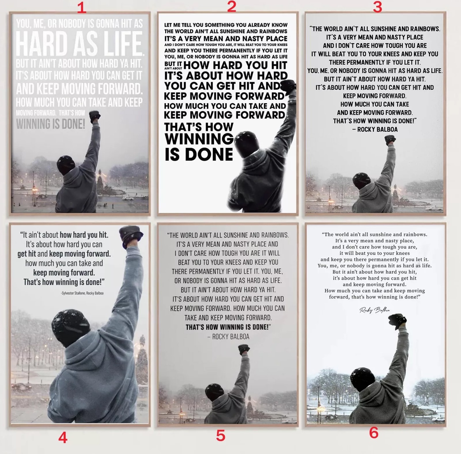 Custom Rocky Balboa Quote Vintage Poster