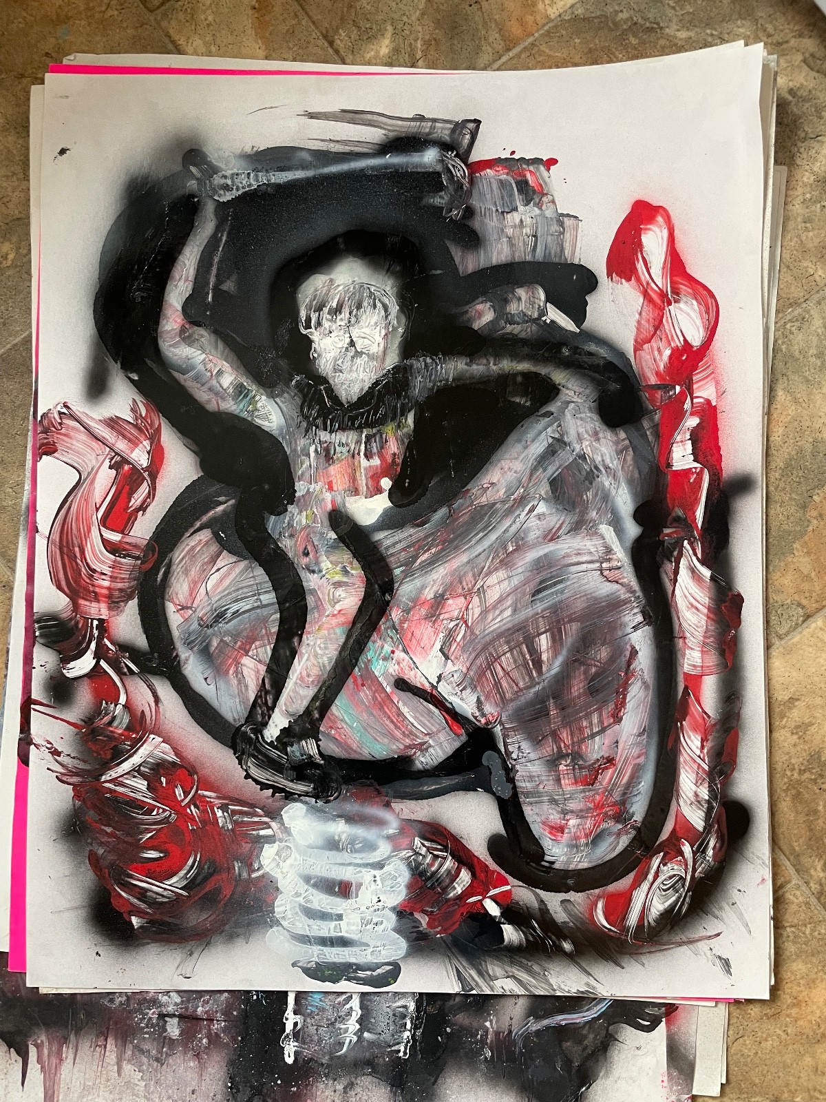 New art Pop art “Horse” Ody West graffiti acrylic spray paint original 22×28