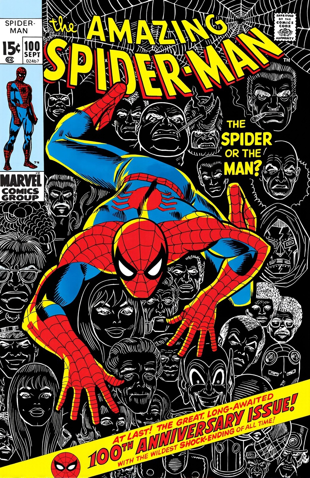 Amazing Spider-Man #100 Comic Cover vinyl coated canvas Fabric Poster