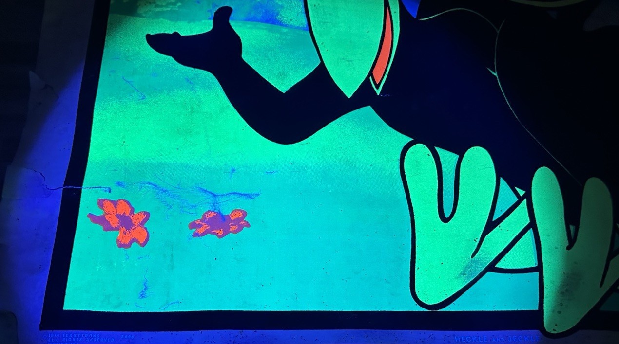 Heckle & Jeckle Blacklight Poster 1976 Terrytoons Dargis Associates