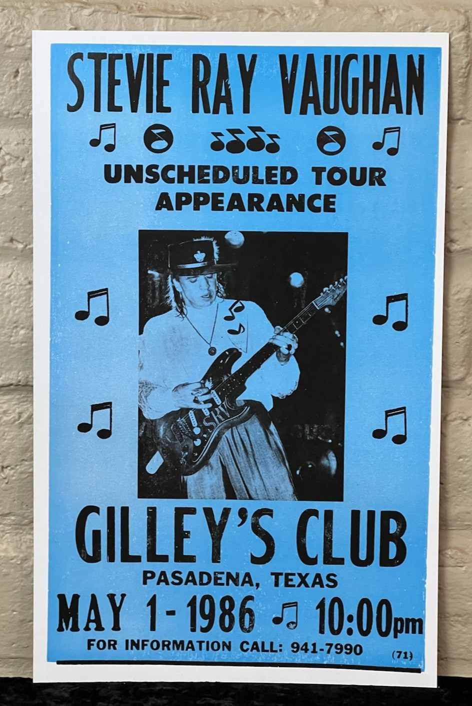 STEVIE RAY VAUGHAN 14″ X 22″ Nostalgic Poster Art on Heavy Card Stock