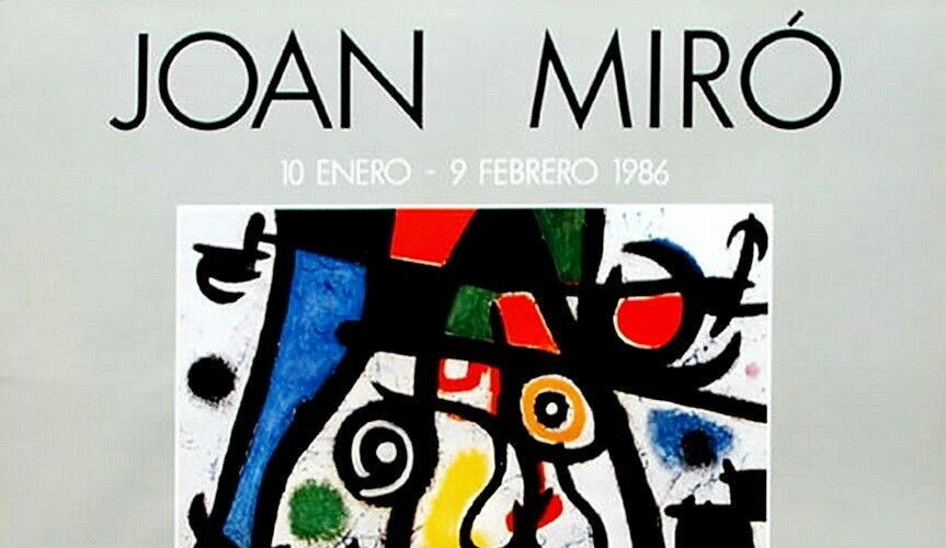 Pair Joan Miro original exhibition poster
