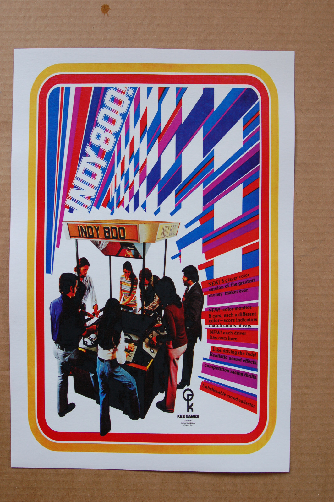 Indy 800 Arcade Flyer Video Game promotional poster