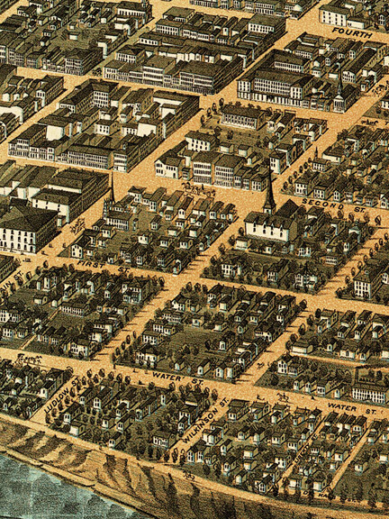 Dayton Ohio 1870 Historic Panoramic Town Map – 24×36