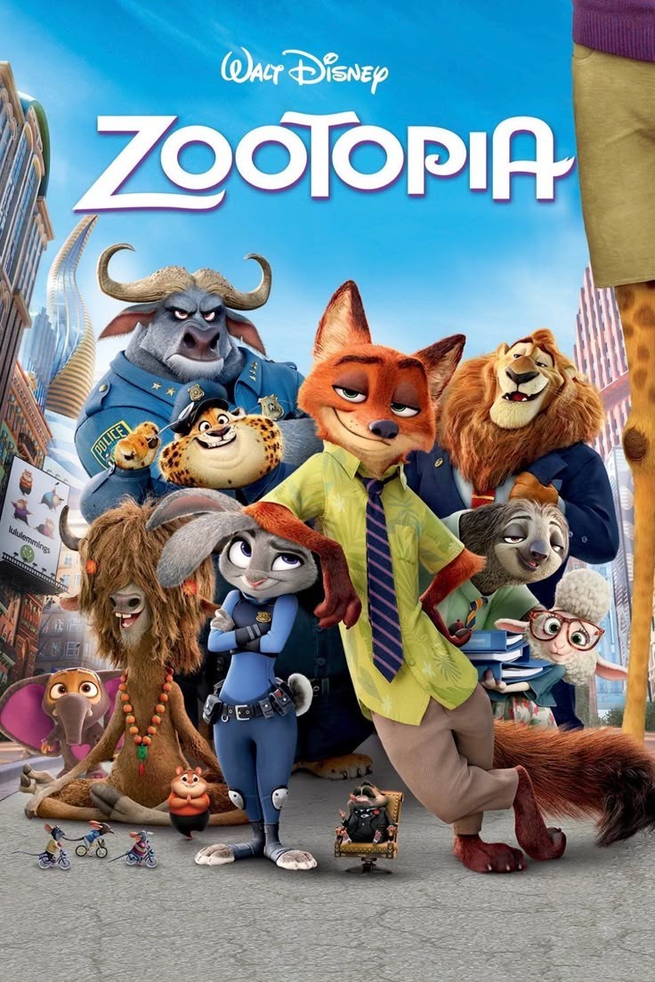 Zootopia Original 2016 Main Cast Animated Movie Poster