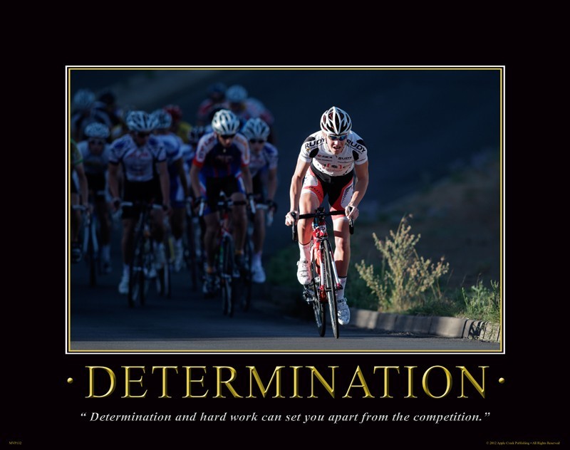 Bicycle Race Motivational Poster Art Print Mountain Road Bike Helmet Wall Decor