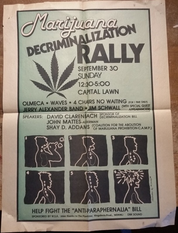Lg 1979 Robert Crumb Poster Marijuana Decriminalization Rally Madison WI Capitol