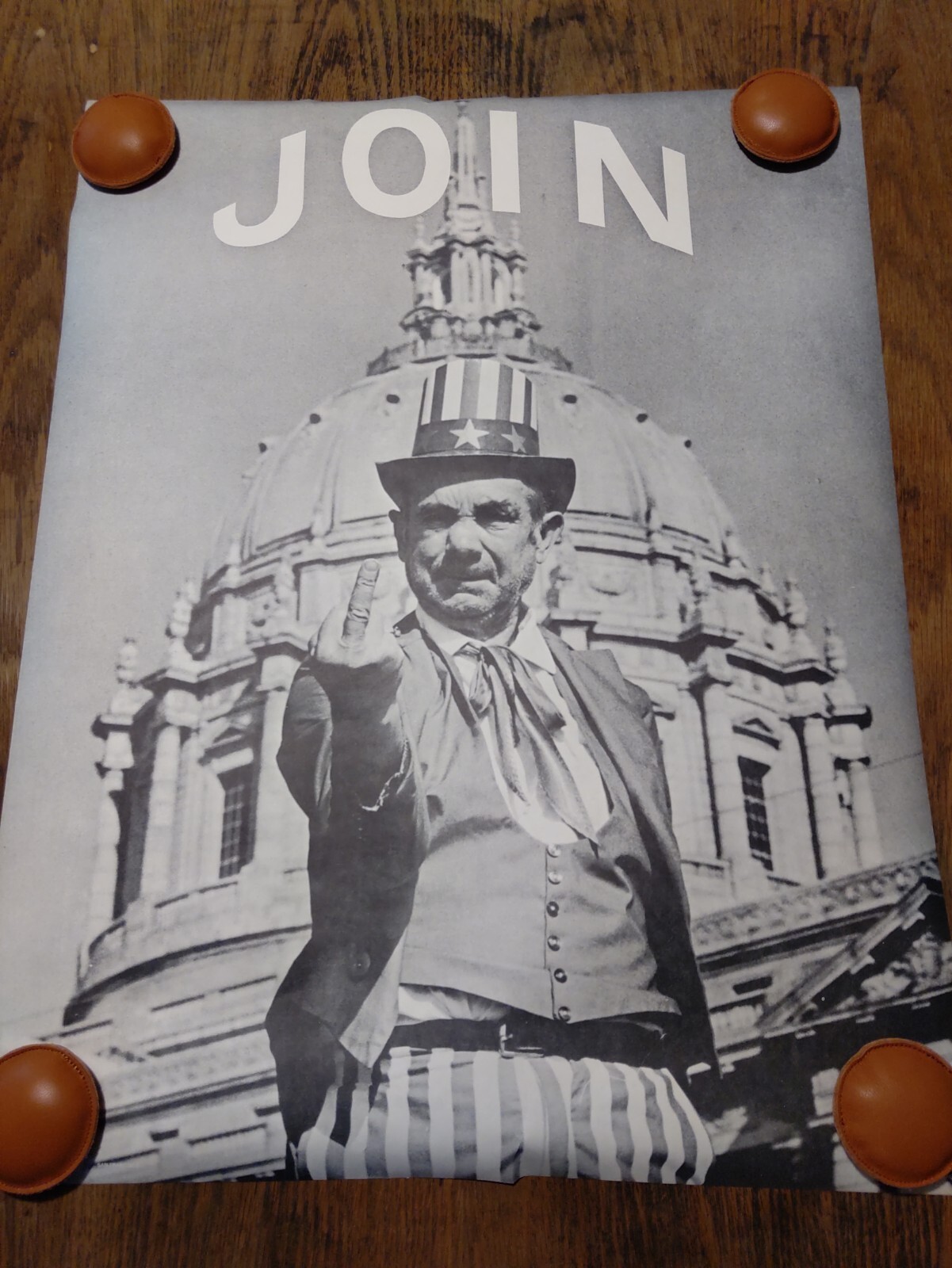 Rare 60’s Black & White Lithograph Poster “JOIN” by Edmund Shea San Francisco CA