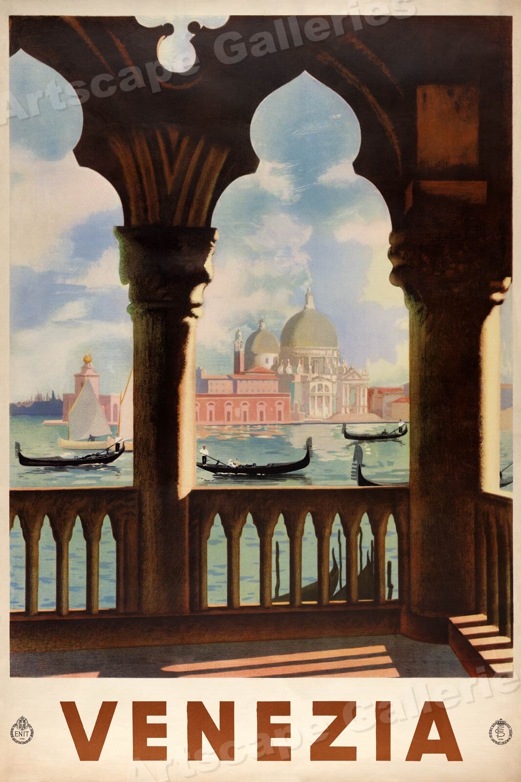 1938 Venice Basilica di San Marco Vintage Style Italian Travel Poster – 24×36