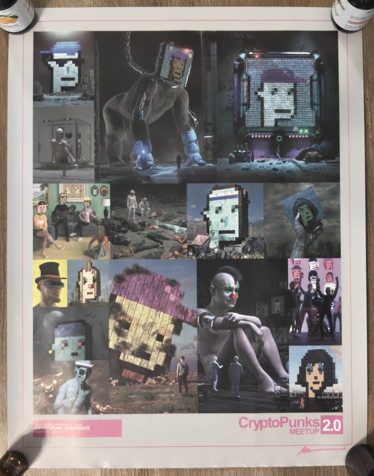 SIGNED RARE Beeple CryptoPunks 2.0 Meetup Poster – 1/100