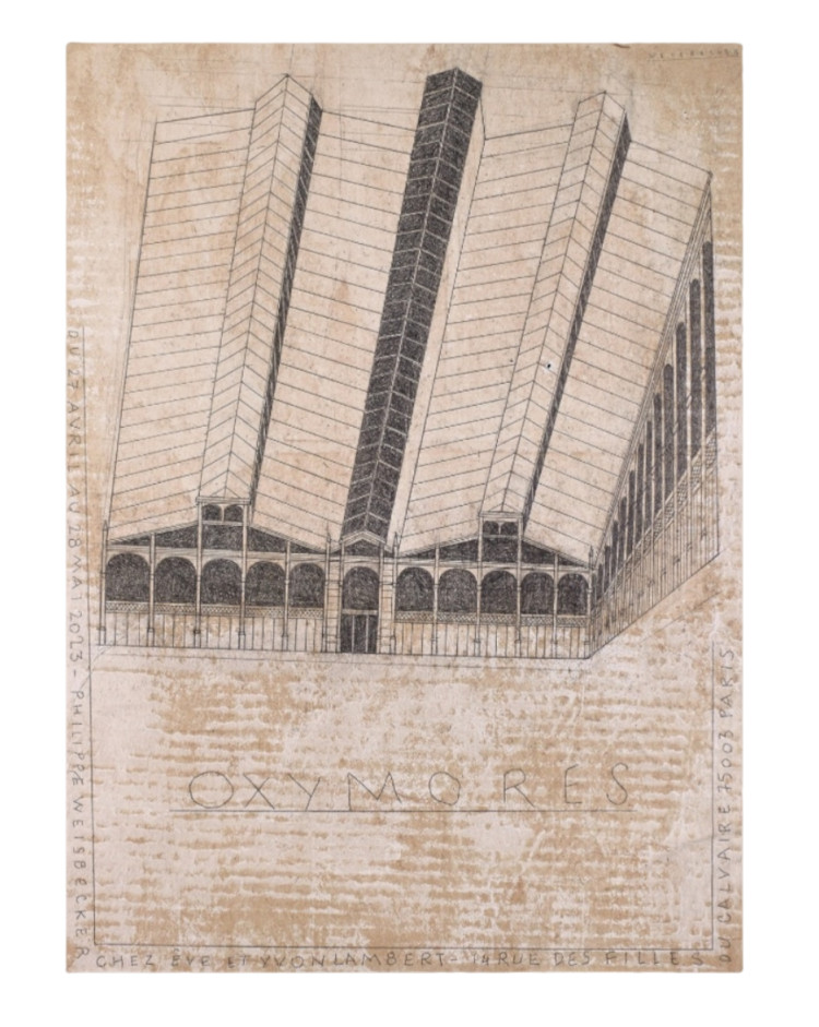 Philippe Weisbecker ” Oxymores ” 2023 Offset Print Poster H 17.3 x W 12.5 in
