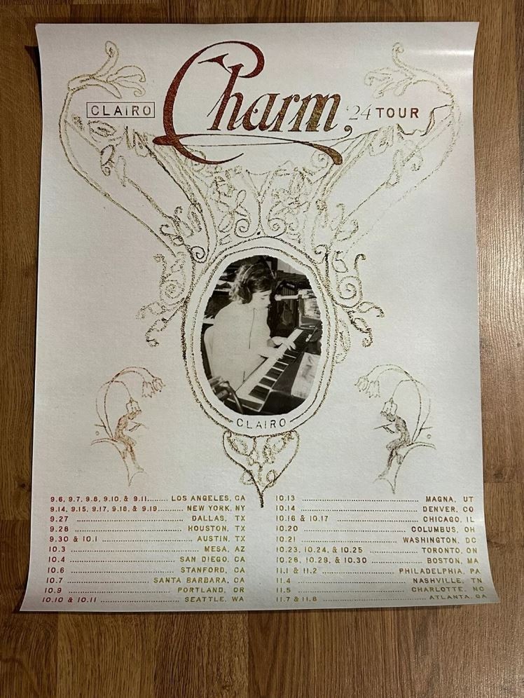 Clairo 2024 Charm Tour Poster
