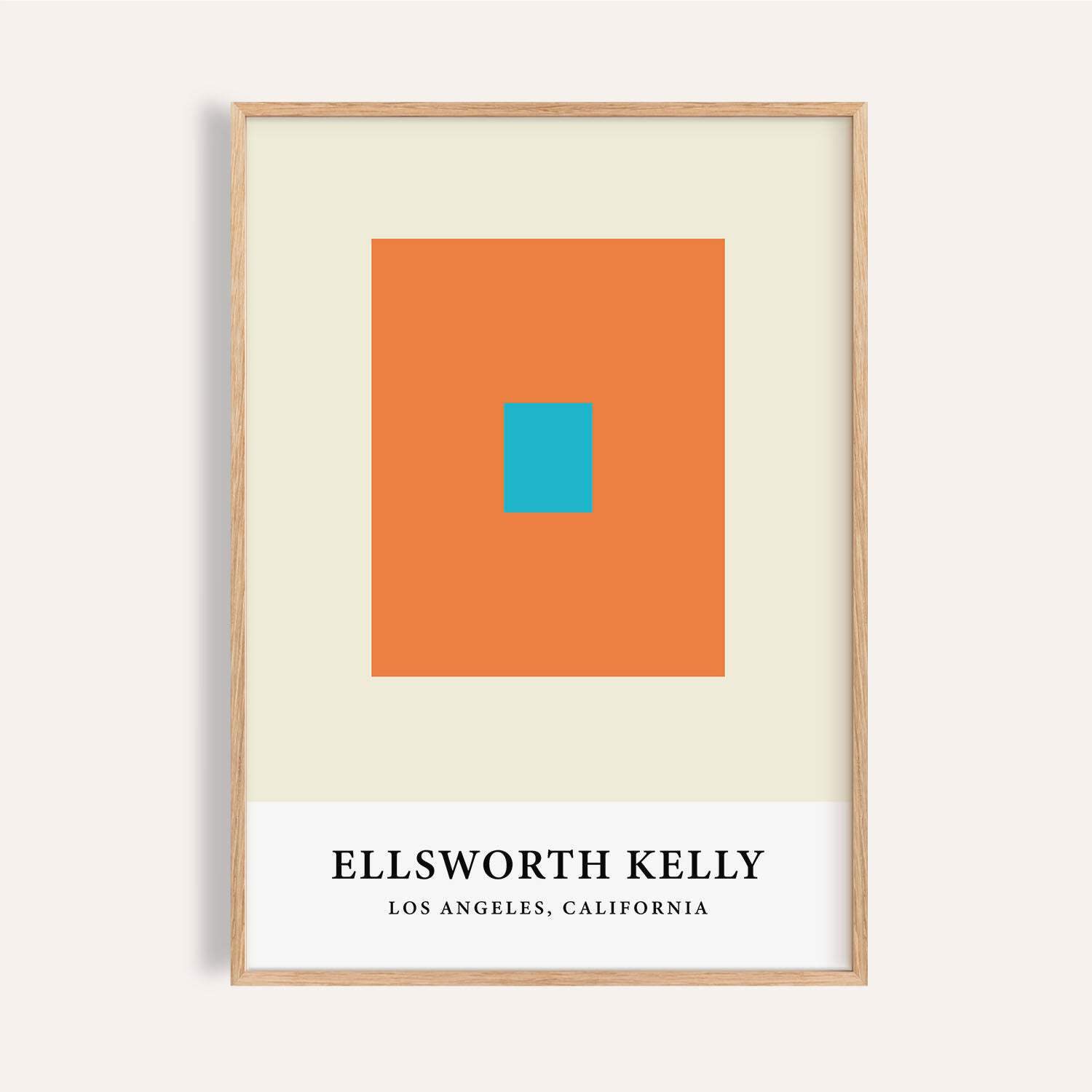 Orange Blue Ellsworth Kelly Print Minimalist Colour Block Art for Modern Decor