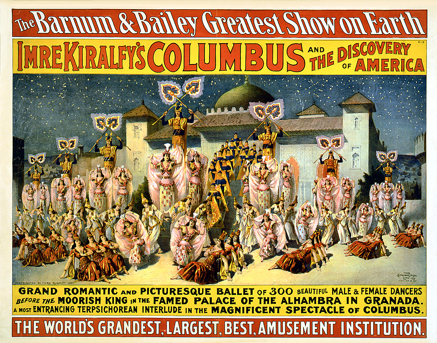 Barnum Bailey 1891 Discovery America Circus Poster Print 17 x 11 Giclee Print