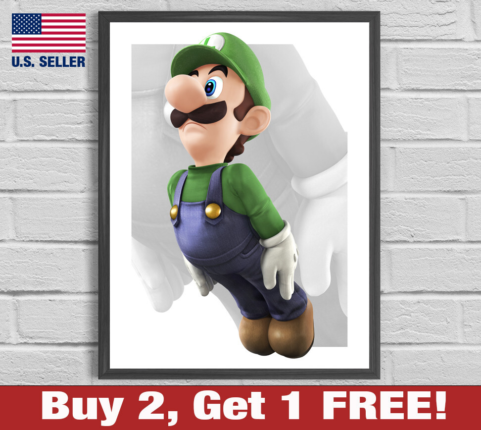 Super Smash Bros SSB Super Mario Luigi 18″ x 24″ Poster Print Game Room Decor