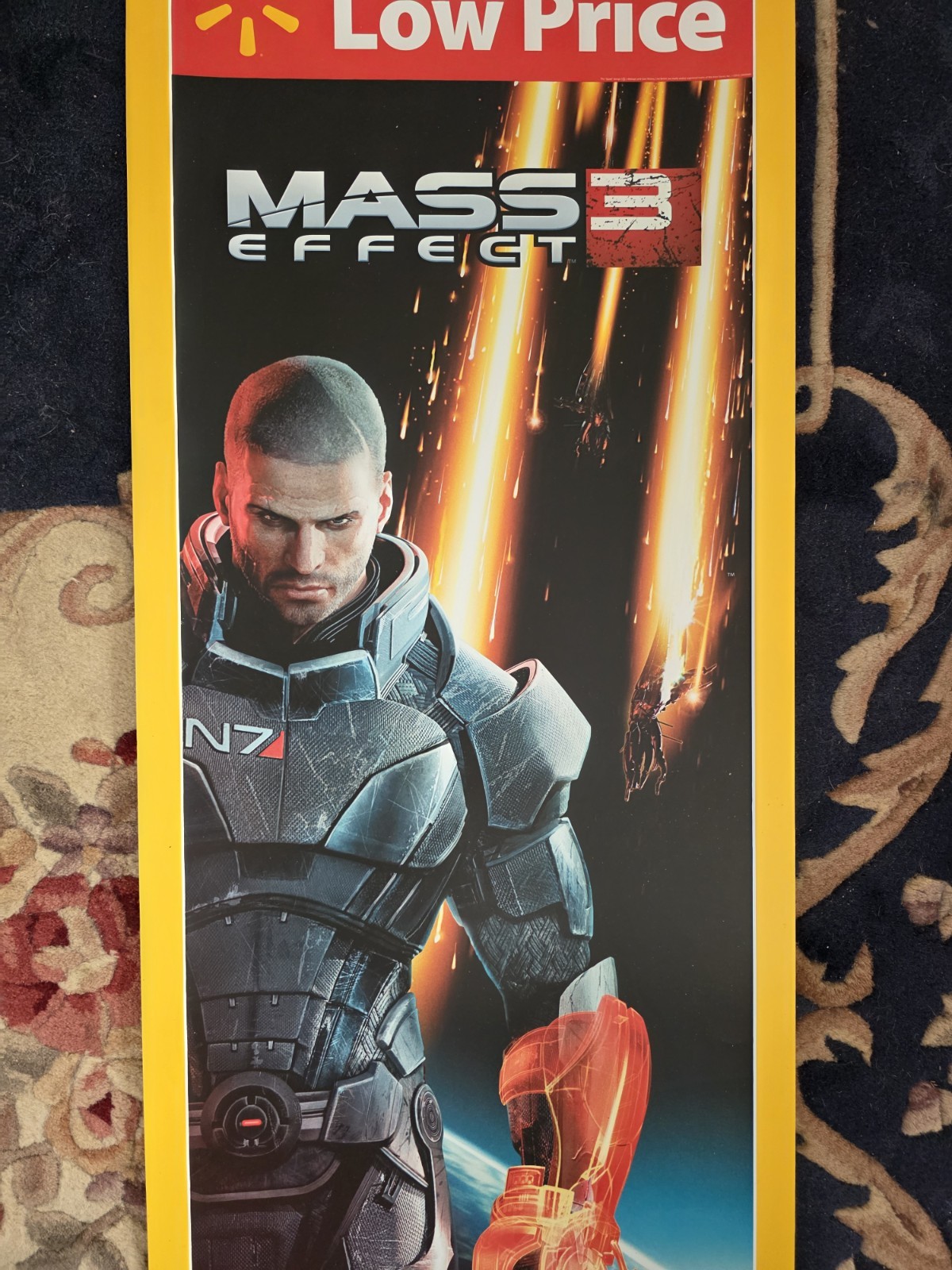 57×16″ MASSIVE RARE Mass Effect 3 PROMO Walmart Video Game Display Poster,