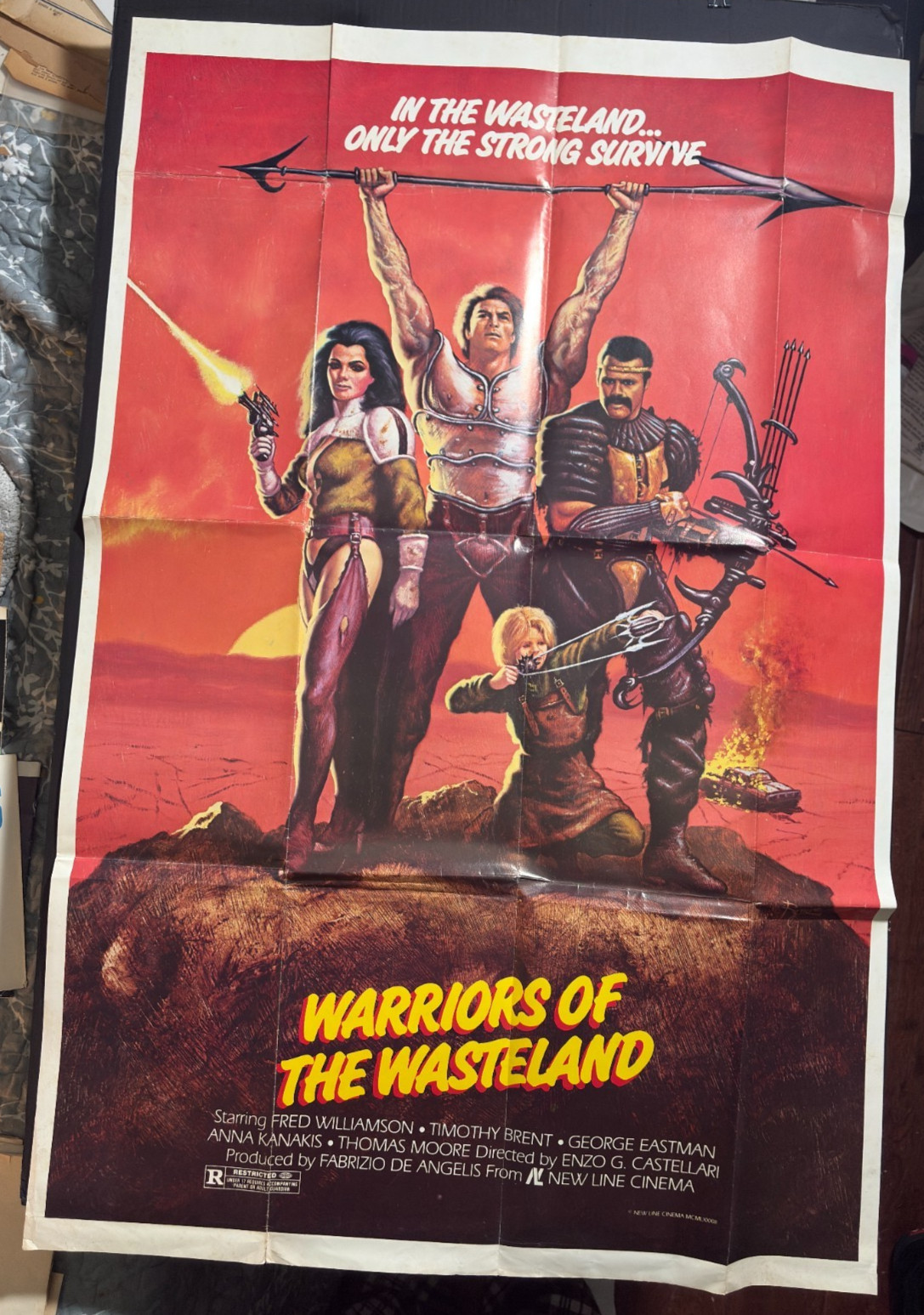 1983 WARRIORS OF THE WASTELAND 27×41″ 1-SH Movie Poster VG 4.0 Giancarlo Prete