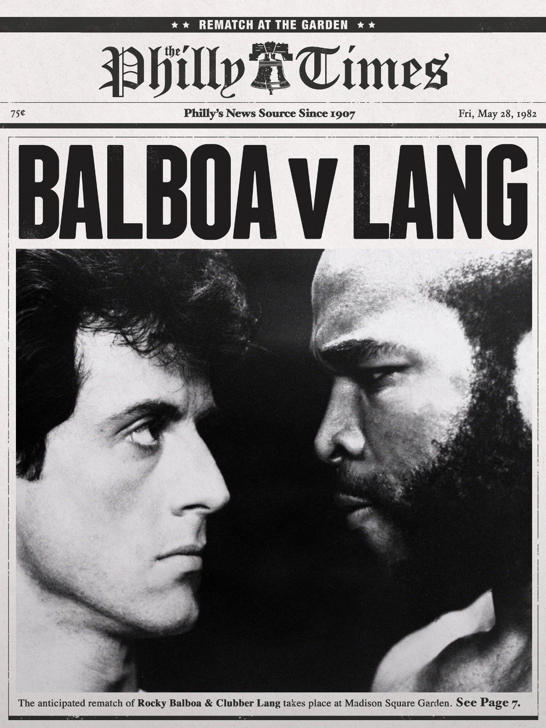 Rocky III Rocky Balboa VS Clubber Lang Fight Poster/Print Stallone Mr. T 🥊