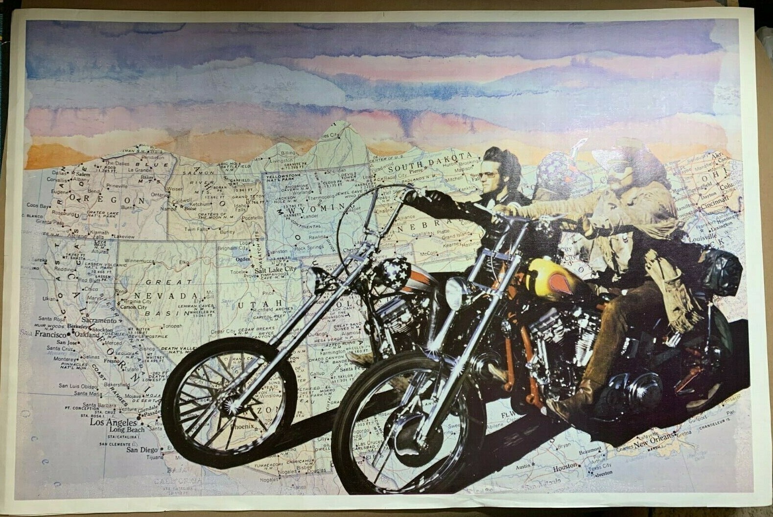 EASY RIDER VINTAGE 1969 MOTORCYCLE CHOPPER USA POSTER Peter Fonda Dennis Hopper
