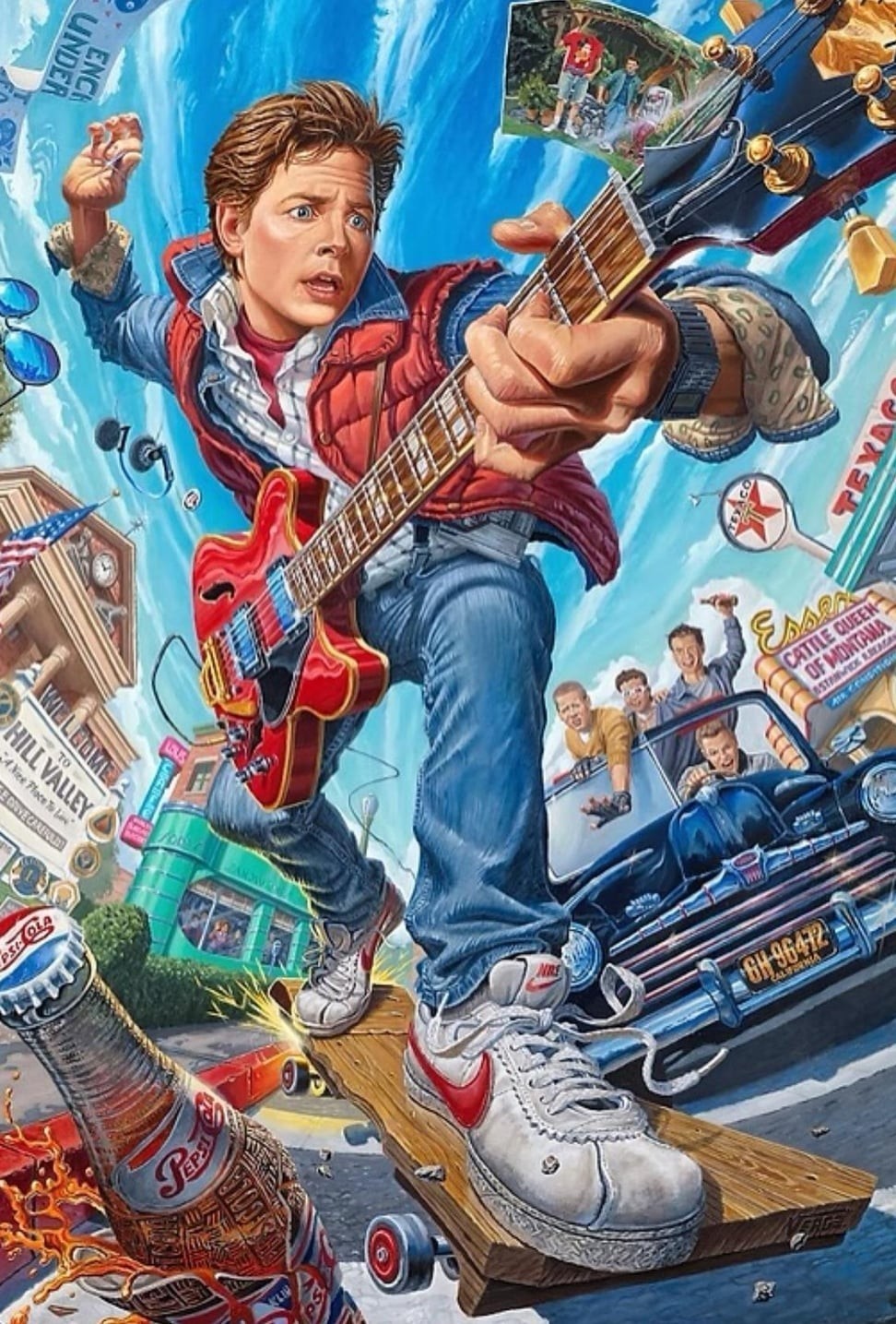 Back To The Future CARTOON Movie Poster 13×19 inches Michael J. Fox