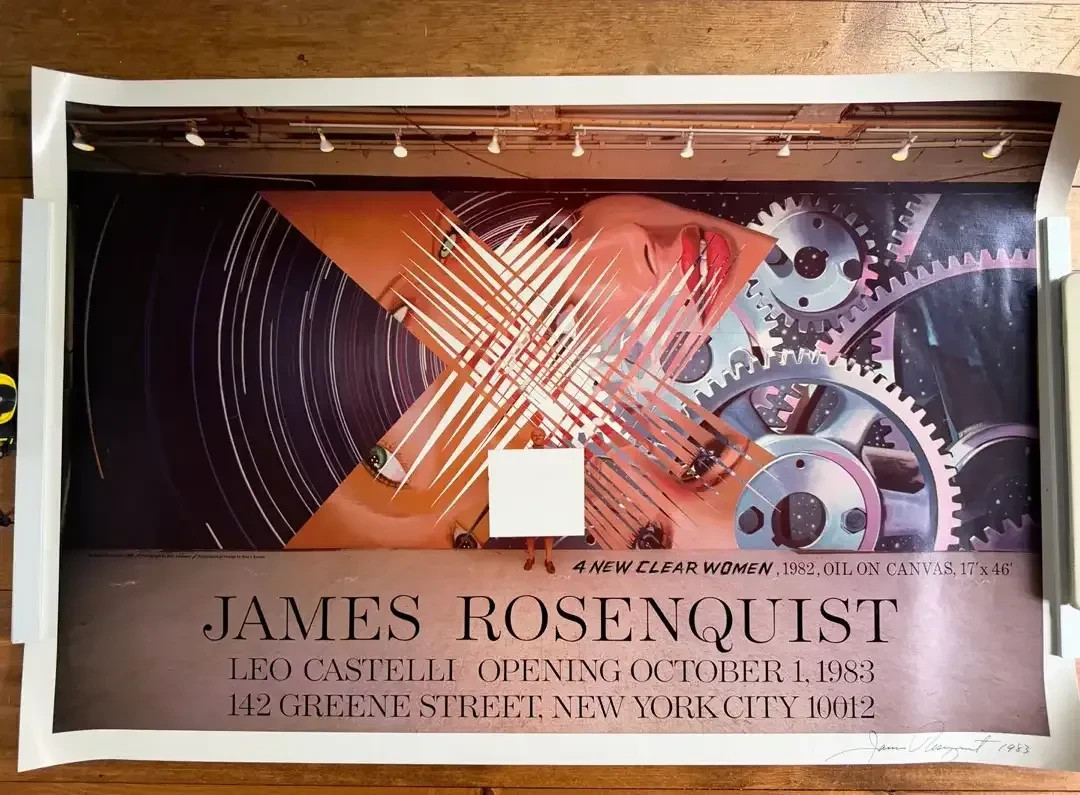 James Rosenquist Signed and Dated 1983 NYC Leo Castelli Exhibition Poster