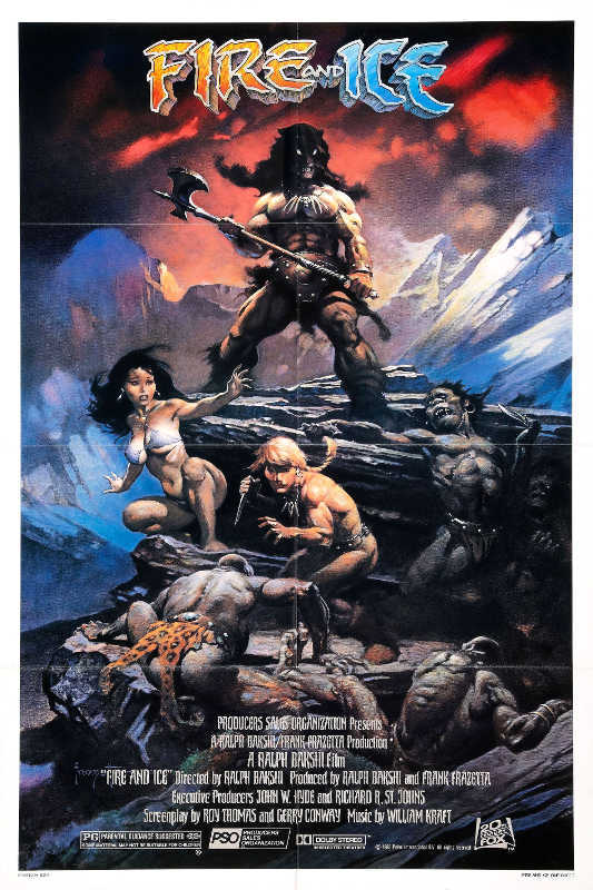1983 FIRE AND ICE VINTAGE ADVENTURE FILM MOVIE POSTER PRINT 24×16 9 MIL PAPER