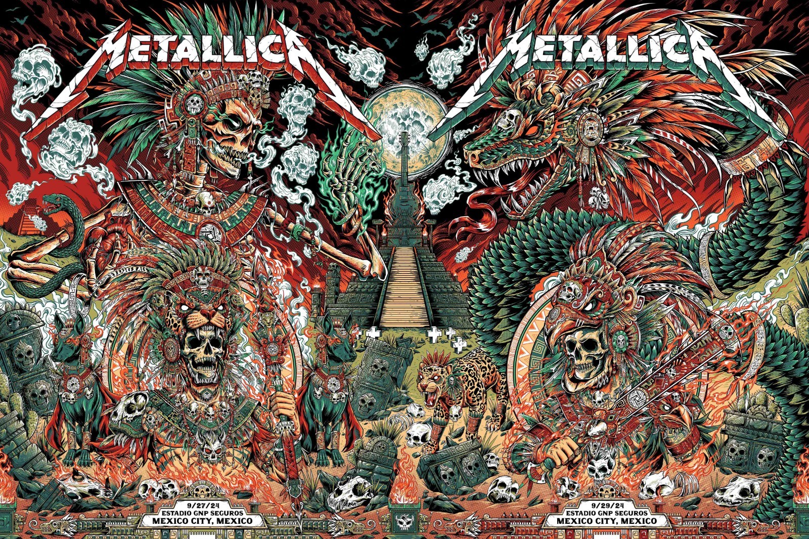 NEW! Metallica Mexico City 2024 Combined Poster 16×24