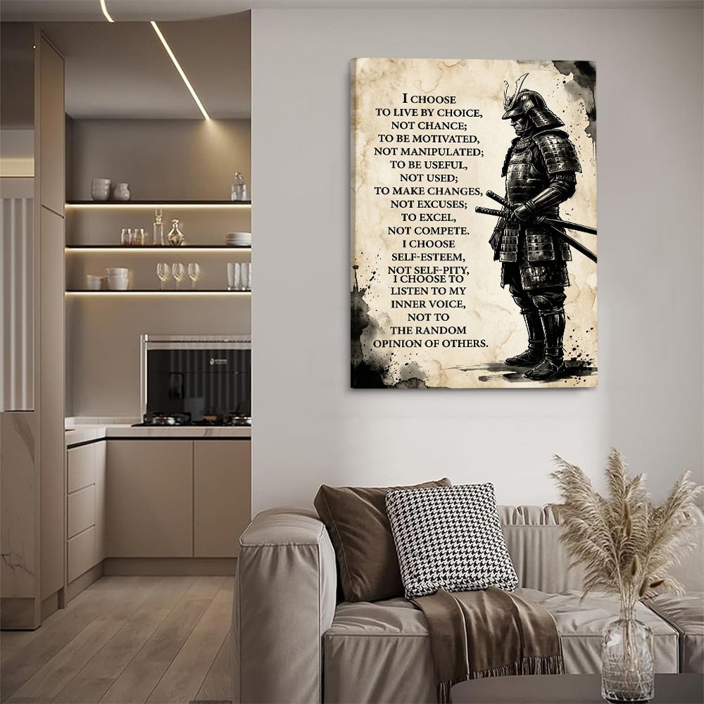 Samurai Warrior Inspirational Quote Poster Motivational Wall Art Self Esteem