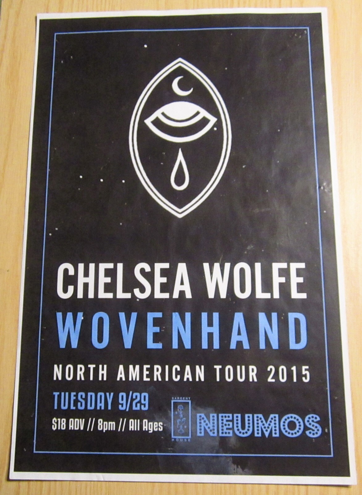 Chelsea Wolfe Poster 2015 ORG Concert Show Flyer with Wovenhand N.A. Tour