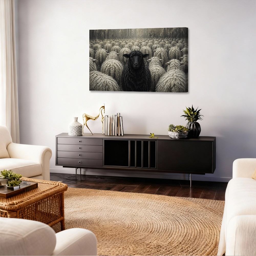 Black Sheep Wall Art Canvas Poster Print Unique Animal Home Decor