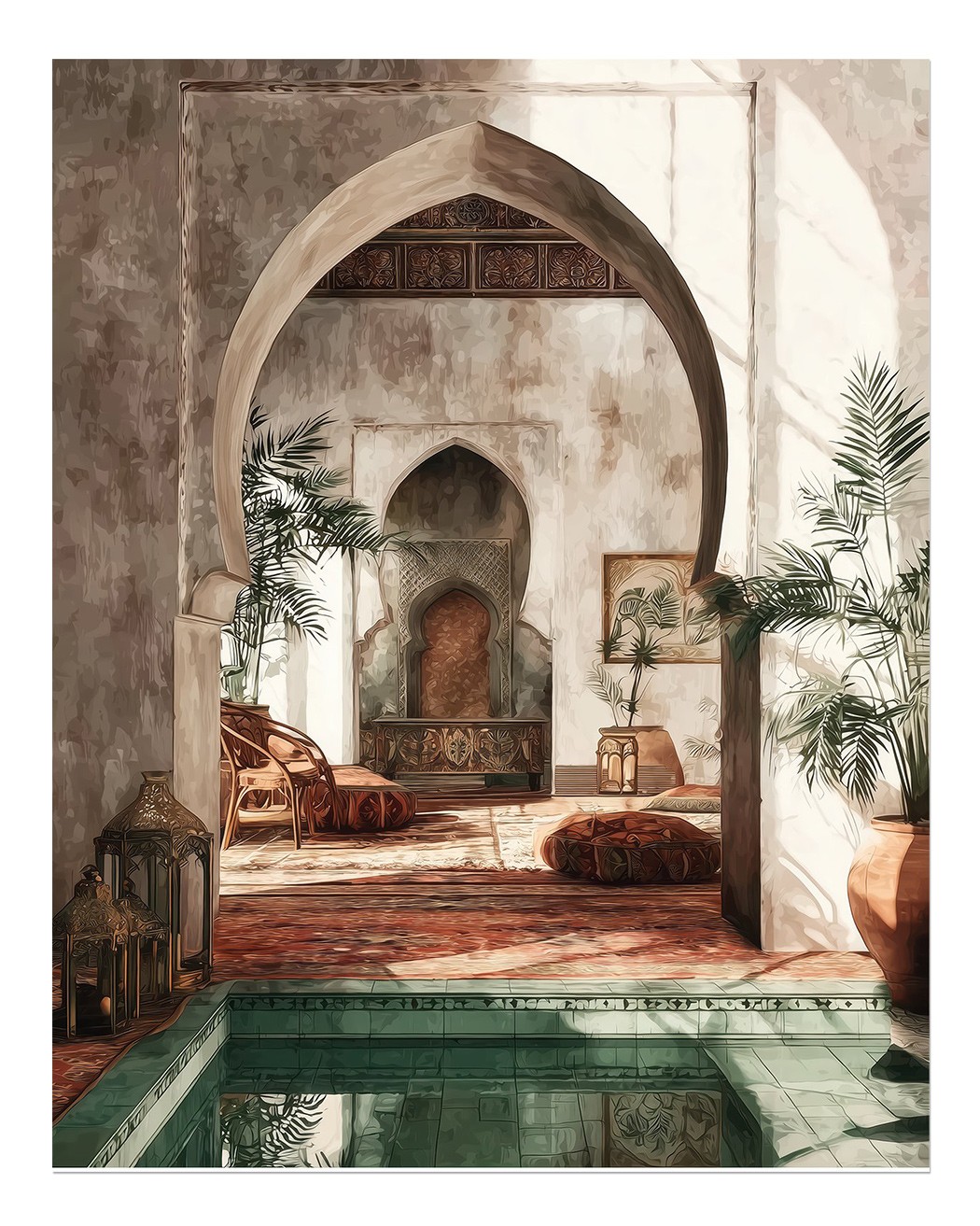 Elegant Moroccan Interior Wall Art Poster Premium Quality Home Decor