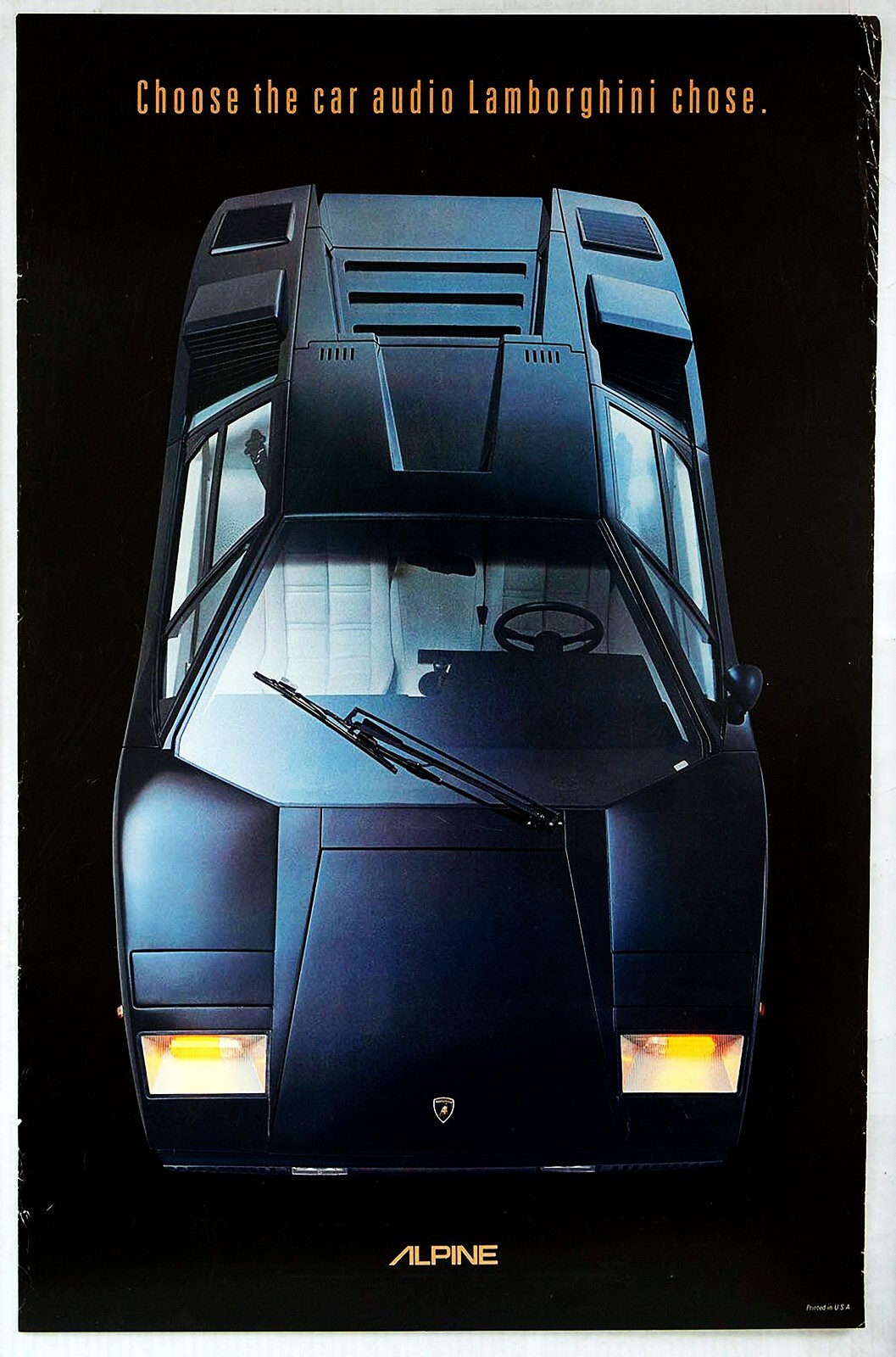 lamborghini countach alpine audio poster ad reprint 13×21 Advertisement Classic