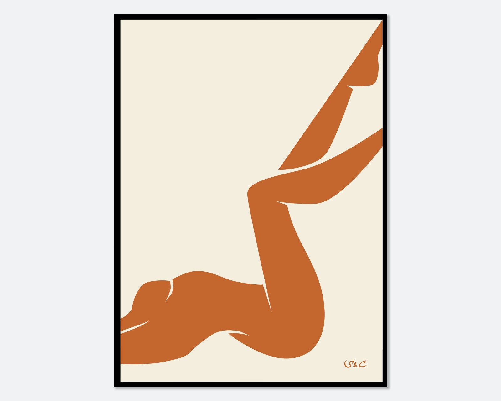 Henri Matisse Nu Bleu Inspired Abstract Woman Body Figure Poster Art Print