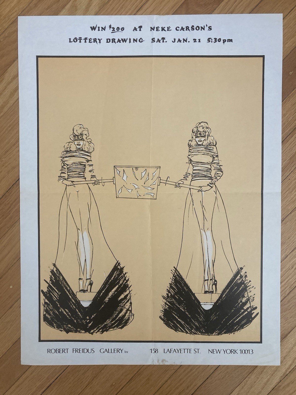 neke carson NYC exhibition Poster art design vtg 13×17 rare