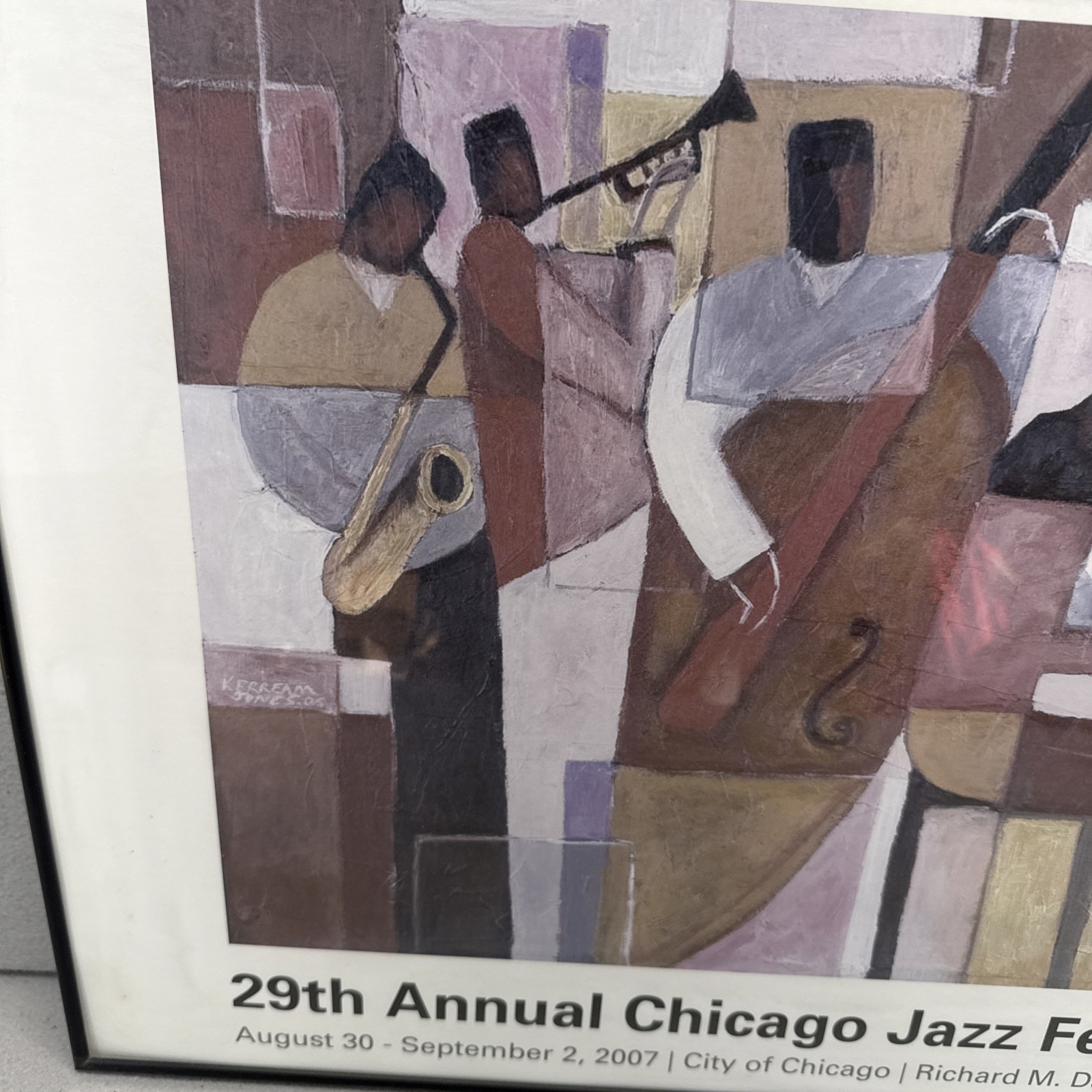 2007 Chicago Jazz Festival Poster Framed 29th Annual City of Chicago Art Print