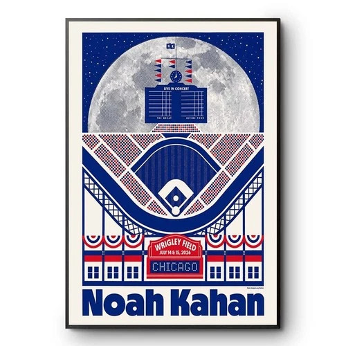 Noah Kahan Wrigley Field Chicago July 14 15 2026 Poster