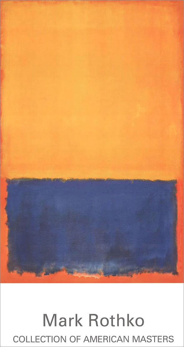 Mark Rothko Yellow Blue Orange (1955) Color Field Abstract Poster 34 x 18