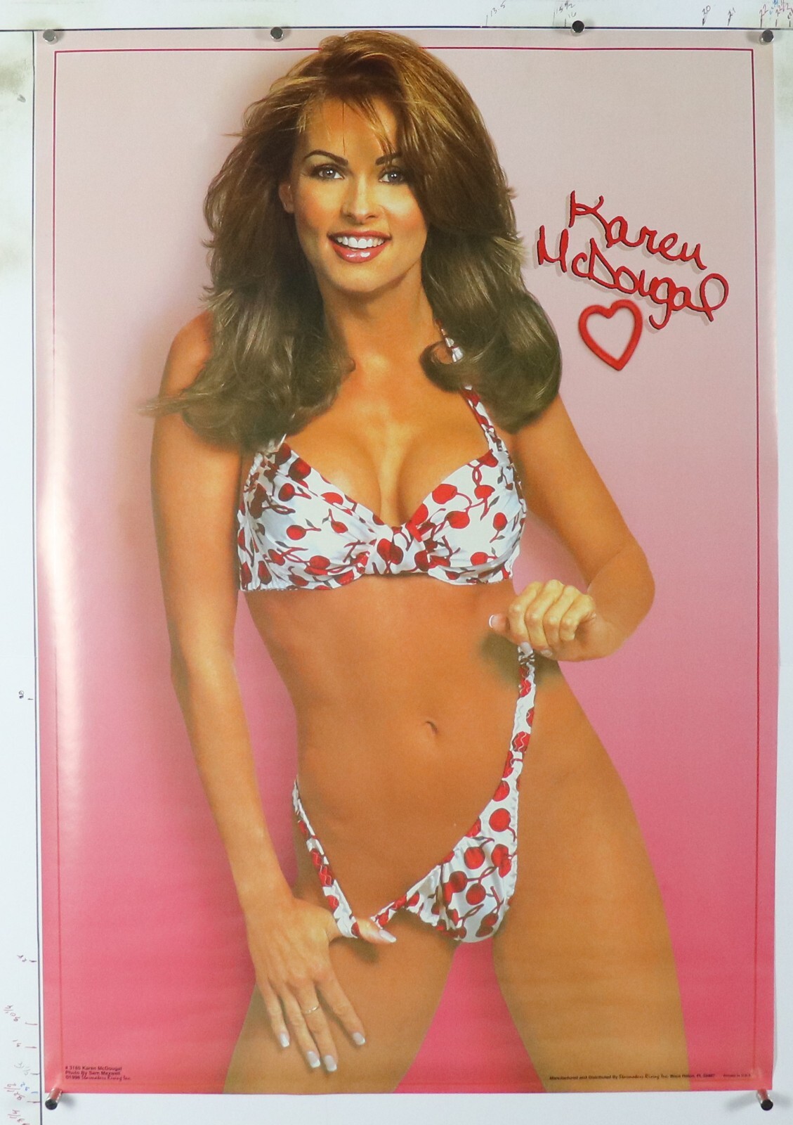 Karen Mcdougal Rare Vintage pin up poster 22.50″ X 32″ NOS (B188)