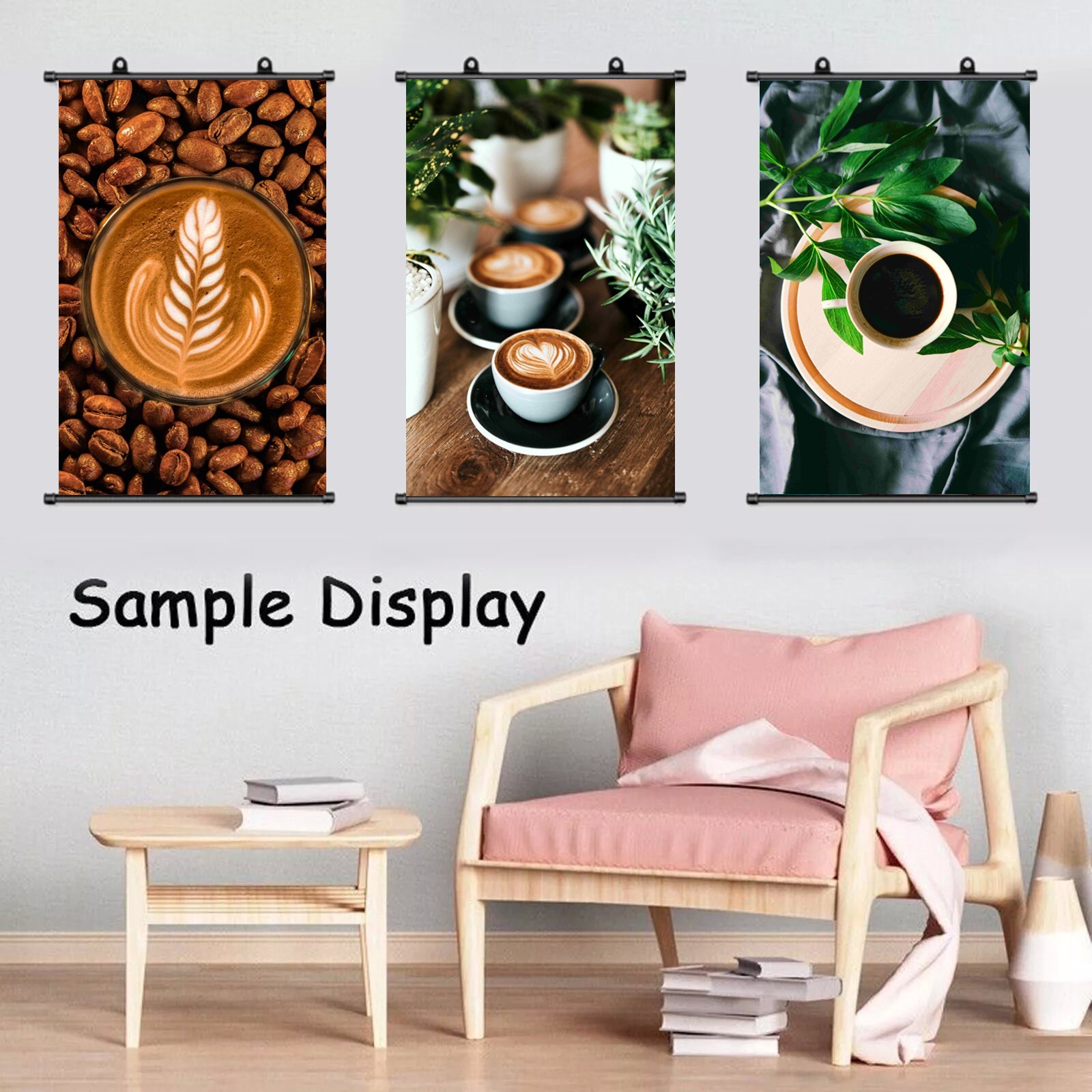 Canvas Scroll Poster Decor Coffee Beans Hanging Wall Painting 24″ x 36″ Inch C29